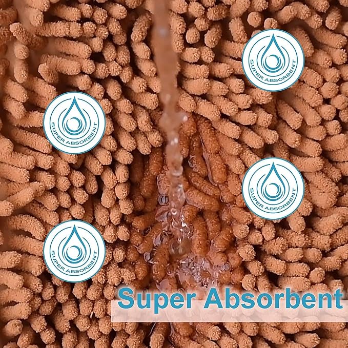Bathroom Rugs Sets 3 Piece Non Slip Extra Absorbent Shaggy Chenille Batroom Rugs and Mats Sets, Soft & Dry Bath Rug/Mat Sets for Batroom Washable Carpets