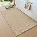 DEXI Bathroom Rugs 43x24, Non Slip Washable Bath Mat, Absorbent Chenille Bathmat, Ultra Soft Thick Carpet for Tub Shower Floor, Beige