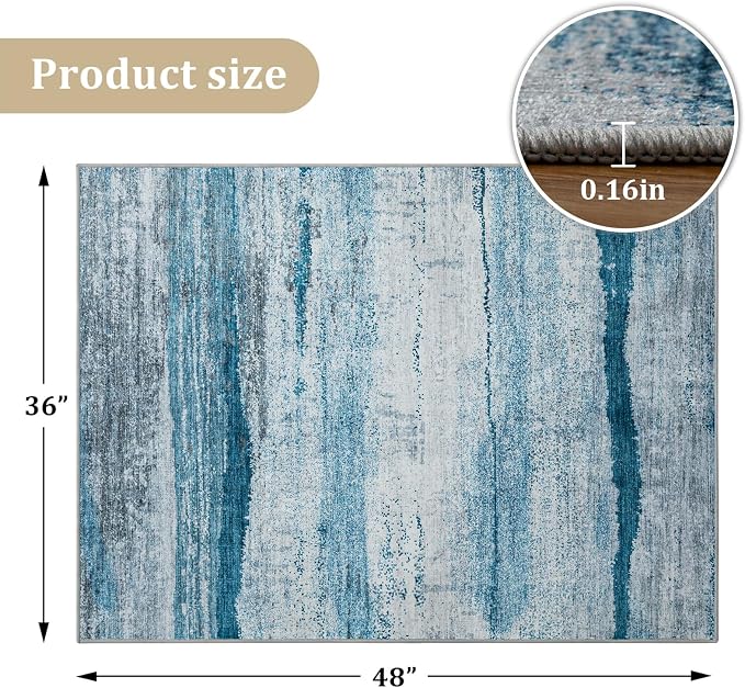 Office Chair Mat for Hardwood Floor, 48"x36" Easy Glide Computer Chair Mat Protector for Rolling Chair Under Desk Rug Nonslip Backing, Machine Wash