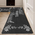 HEBE Anti Fatigue Kitchen Mat Set of 2 Non Slip Cushioned Kitchen Mats for Floor Waterproof Farmhouse Kitchen Rugs and Mats Set Comfort Standing Desk Mat Carpet for Sink,Office,Laundry