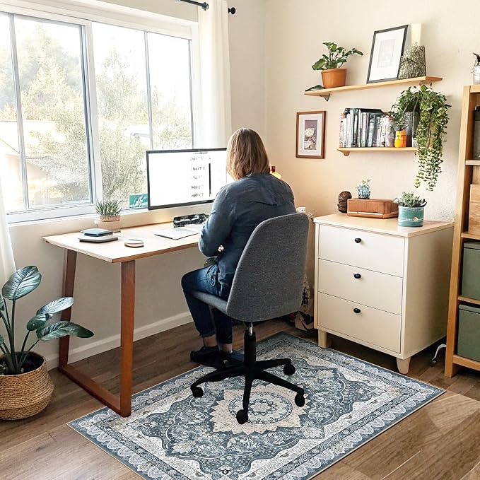 Office Chair Mat for Hardwood Floor & Tile Floor,36"X 48" Heavy Duty Desk Chair Mat for Hard Floors, Under Desk Rug for Rolling Computer Chair,Anti Slip,Low Pile Carpet Floor Protector-Square