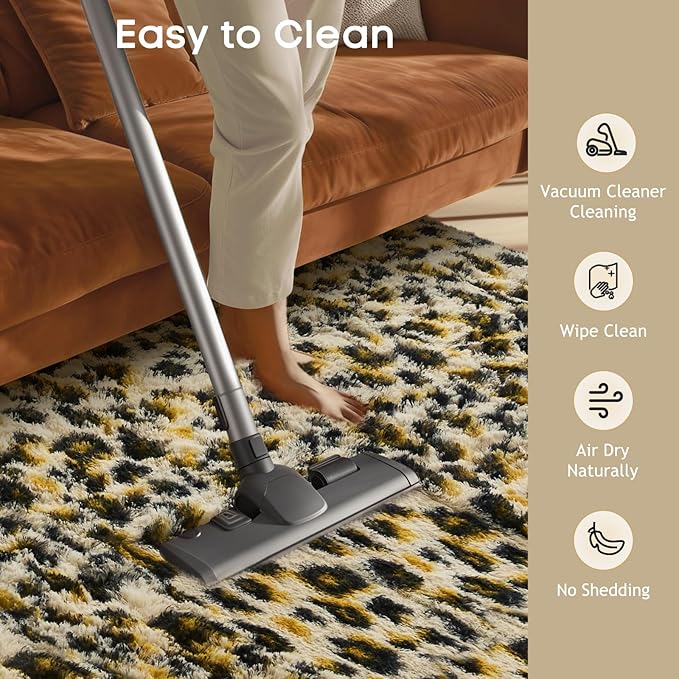 Ophanie 6x9 Leopard Rugs for Living Room Bedroom, Large Cheetah Print Rug Fluffy Shag Fuzzy Plush Soft Throw,Large Shaggy Floor Big Faux Animal Throw Carpets,Home Decor Aesthetic