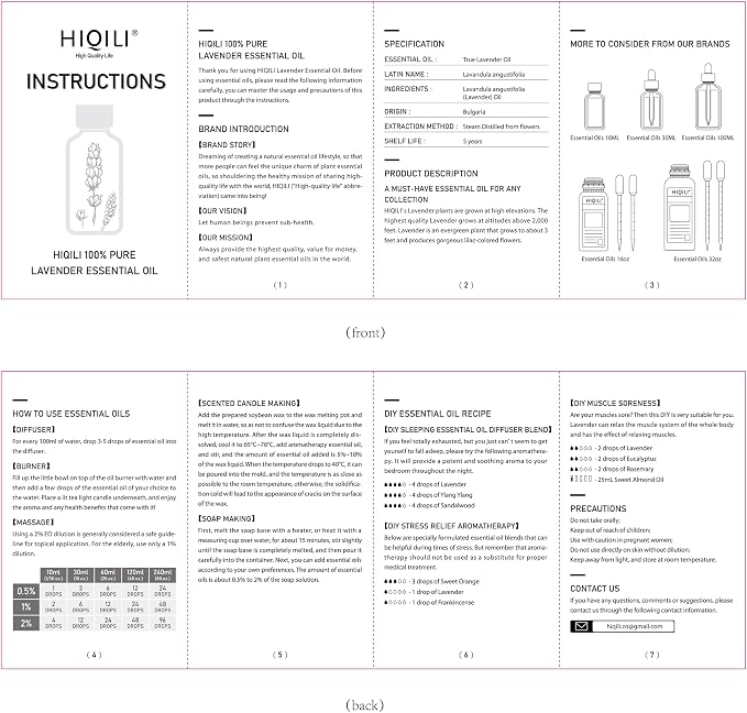 HIQILI 16 fl oz Lavender Essential Oil Large Capacity, 100% Natural for Aromatherapy, DIY Candle & Soap Making, Skin Moisturizing. Suitable for Hotels, DIY Studios, Spas and Hair Salons