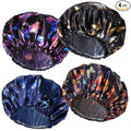 4 PCS Shower Cap for Women, Elastic and Reusable Bath Caps, Double Layers Shower Caps Reusable Waterproof, Bathing Shower Caps, Environmental Bath Hair Protection Cap - Butterfly A