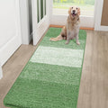 Kitinjoy Indoor Outdoor Door Mat, 48x30 Non-Slip Absorbent Dirt Trapper, Low-Profile Washable Inside Entrance Front Floor Mat, Sturdy Soft Entry Doormats for Entryway, Sage Green