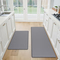 Kitchen Mats for Floor 2 Piece - 17"x29"+17"x47" Anti Fatigue Mats for Kitchen Floor - Non Slip Cushioned Rugs for Standing - Grey