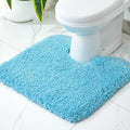 Disolla Toilet Mat 22x24 Sky Blue - Non Slip Fluffy U-Shaped Contour Rug, Ultra-Soft Plush Toilet Floor Mat, Absorbent & Machine Washable
