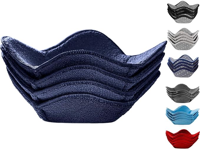 Sheff Microwave Bowl Cozy Holders Set of 4 - Durable and Reliable for Hot and Cold Plates and Dishes - Ideal Household Gift (Navy)