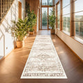 Beige Washable 2'6"x10' Extra Long Runner Rugs for Hallways, Non Slip Indoor Floor Mats for Entryway, Stain Resistant Long Floor Rug, Neutral Boho Floral Decor (2'6"x10' Beige/Latte)