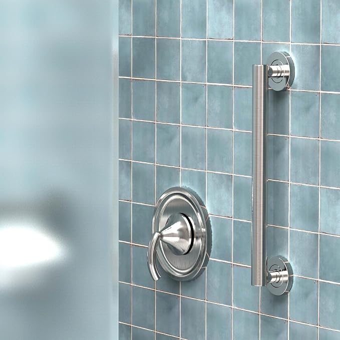 ADA Compliant Grab Bar, 500lbs Weight Support for Bath Safety (16 inch, Brushed Nickel)