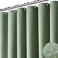 Dynamene Fabric Shower Curtain, Waffle Textured Heavy Duty Shower Curtains for Bathroom, 256GSM Luxury Weighted Cloth Shower Curtain Set with Plastic Hooks, 72" W x 96" L (Pack of 1), A. Sage Green