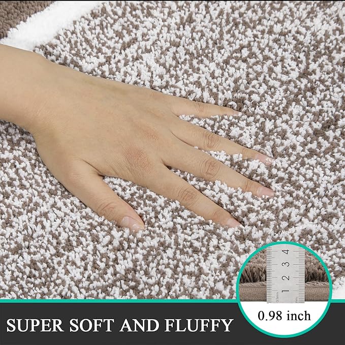 Pauwer Bathroom Rugs Sets 2 Piece, Non Slip Bath Mats for Bathroom, Absorbent Bath Rugs Floor Mat, Machine Washable Shower Rugs for Bath Floor, Tub and Shower