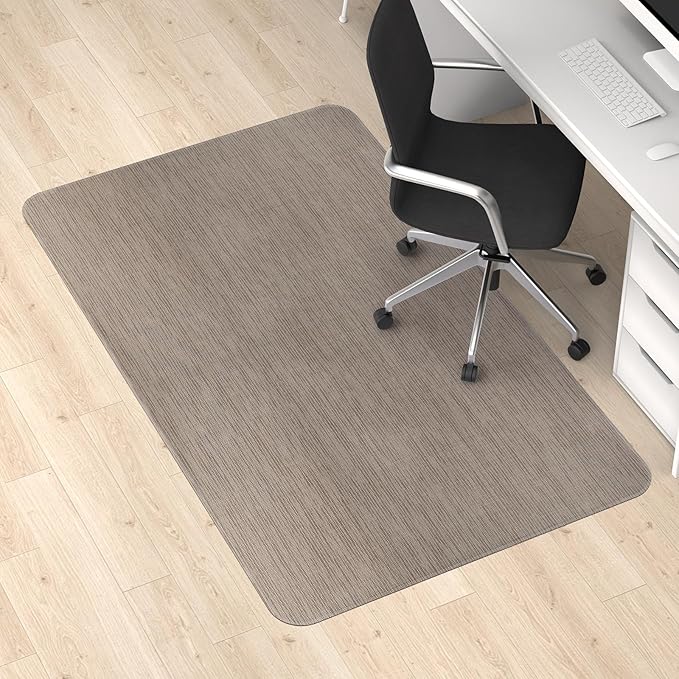 Blvornl Office Chair Mat for Hardwood Floor and Low Pile Carpet, 45"x 53" Desk Chair Mat for Hard Wood, Anti-Slip Hard Floor Protector Rolling Chair Mat, PVC Mat Desk Rug for Home, Dark Brown