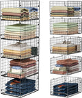 5-Tier Stackable Closet Storage Baskets, Closet Organizers and Storage Shelves, Foldable & Stackable Clothes Storage Bins for Closet System, Closet Shelf Organizer for Home,Black(Patent No. 30022416)