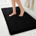 MINIDEAR Bathroom Rugs 60x20 Black - Thick Memory Foam Bath Mat, Ultra Soft & Plush Fluffy, Non-Slip, Quick Dry, Absorbent Washable Floor Microfiber Mat for Tub, Home Decor Accessories