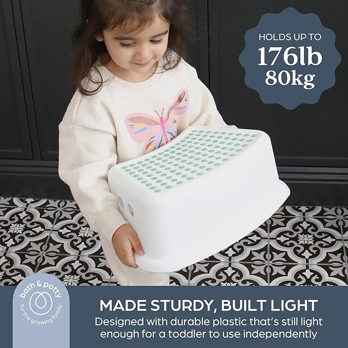 Dreambaby Step Stool for Kids - Non-Slip Base and Contoured Design for Toilet Potty Training and Sink Use - Mint