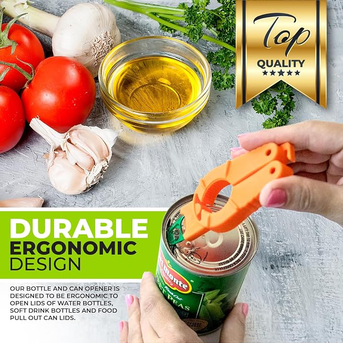 Multifunctional Bottle and Can Opener, Plastic Water Bottle, Twist-Off, Pull Tab Soup, for Weak Hands, Seniors, Elderly, Rheumatoid Arthritis, Bottle Gripper, Ergonomic (Three Pack)
