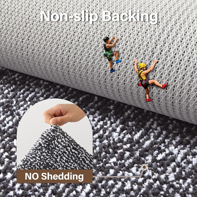 Bathroom Rugs 24x17 Non Slip Washable, Dark Grey Bath Mat for Bathroom Floor Tub, Soft Absorbent Quick Dry Mats for Shower, Bathtub,Home Decor