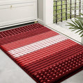 Kitinjoy Indoor Outdoor Door Mat, 36x24 Non-Slip Absorbent Dirt Trapper, Low-Profile Washable Inside Entrance Front Floor Mat, Sturdy Soft Entry Dotted Ombre Doormats for Entryway, Burgundy