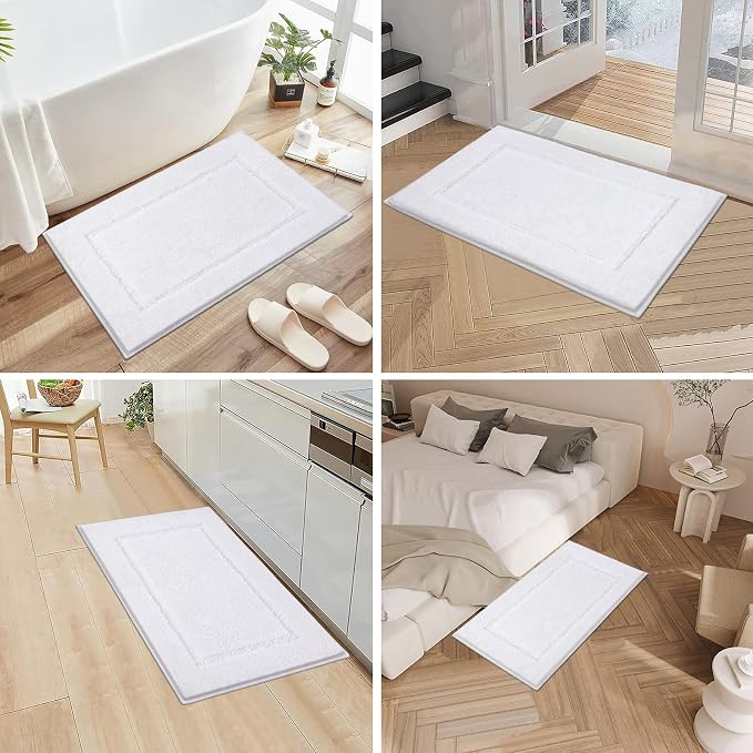 Pauwer Bathroom Rugs Sets 2 Piece, Non Slip Bath Mats for Bathroom, Absorbent Bath Rugs Floor Mat, Machine Washable Shower Rugs for Bath Floor, Tub and Shower