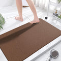 godehone Shower Mats Non Slip Without Suction Cups, PVC Loofah Bathroom Mats, Loofah Mats for Shower and Bathroom, Quick Drying, 23.6× 47.2 Inch, Brown