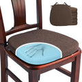 SINOSSO 6 Pack Memory Foam Chair Cushions for Dining Chairs, Friendly Woven Fabric 16" U-Shape Comfortable Kitchen Chair Pads, Removable Slip Resistant Seat Cushions (Set of 6, Dark Brown)
