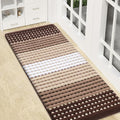 Kitinjoy Indoor Outdoor Door Mat, 47x17 Non-Slip Absorbent Dirt Trapper, Low-Profile Washable Inside Entrance Front Floor Mat, Sturdy Soft Entry Dotted Ombre Doormats for Entryway, Brown