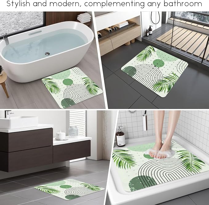 Bathtub Mat Non Slip, Bohemia Square Bath tub Mat Shower Floor Mat with Suction Cups for Adults Kids Elderly 21 X 21 Inch