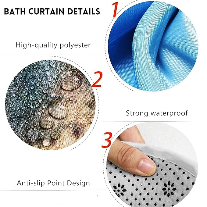 Nkzply 4 Pcs Green Marble Shower Curtain Sets with Rugs Gold Bathroom Sets with Shower Curtain and Rugs Modern Abstract Bathroom Decor Accessories Shower Curtains for Bathroom Toilet Lid Cover
