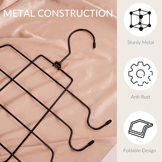 ZEDODIER 3 Pack Tank Top Hanger Space Saving, Bra Hangers for Closet Organizer, Hanging Bra Organizer Tank Tops Holder with 24 Hooks, Metal Closet Organizers and Storage Small Space Solutions, Black