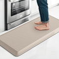 4/5 Inch Thicker Kitchen Mat, Cushioned Thick Floor Comfort Mat, with Non-Slip Bottom, Water & Stain Resistant, Easy Clean Standing Desk Mat for Kitchen, Sink, Office (17.3"x39"x0.8", Khaki)
