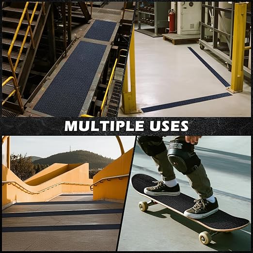 S&X Anti Slip Tape 6" x 60' Premium High Traction Non Skid Tape for Outdoor Stairs, Decks, Ramps - Waterproof & Durable