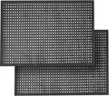 Anti Fatigue Rubber Mats - 2 Pack Restaurant Kitchen Non-Slip Bar Floor Entry Door Drainage Mats - Indoor/Outdoor Use - 36 x 60 Inches