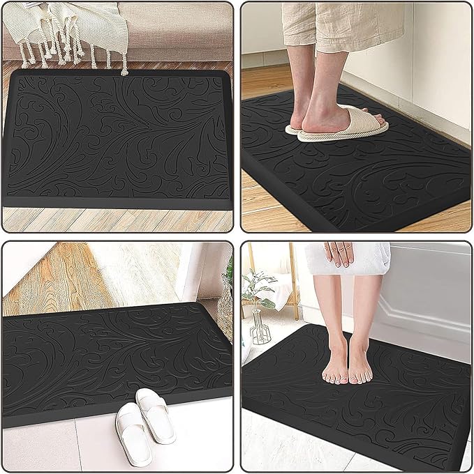 KMAT Kitchen Mat Cushioned Anti-Fatigue Floor Mat Waterproof Non-Slip Standing Mat Ergonomic Comfort Floor Mat Rug for Home,Office,Sink,Laundry,Desk 30"(L) x 20"(W),Black