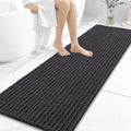 OLANLY Long Bathroom Rugs Runner 59x20, Thick Soft and Absorbent Chenille Bath Mat, Non-Slip, Machine Washable Quick Dry Bath Rugs for Tub Shower Floor, Home Decor Accessories, Dark Grey