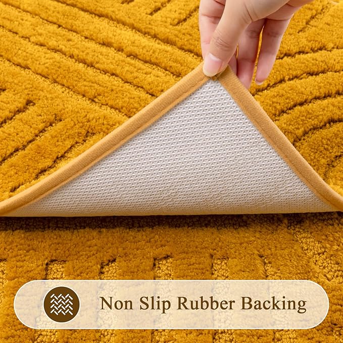 SHACOS Super Soft Bathroom Runner Rugs 20"x32" Non Slip Boho Bathroom Mats Microfiber Absorbent Carpet for Bath Room Machine Washable Shaggy Bath Rugs for Shower Bathtub Home Decor, 1'8" x 2'8"