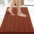 Bcoimo Large Bathroom Rug, Chenille Bath Mat with High Low Pile Design, Soft Absorbent Non Slip Bath Rug, Machine Washable Quick Dry Mat for Shower, Tub, Sink and Vanity