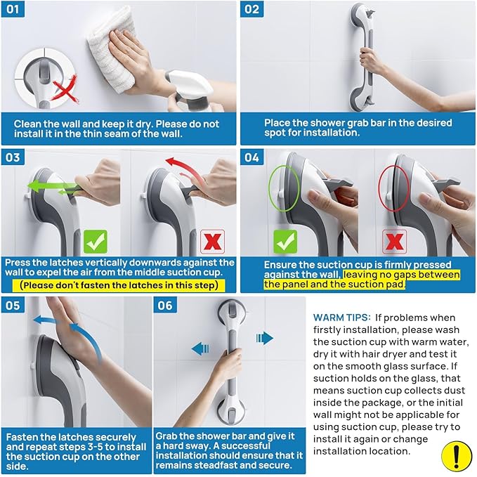 LEVERLOC Shower Grab Bars & Toothbrush Holder