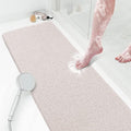 Shower Mat Bathtub Mat Non-Slip,47x16 inch, Soft Tub Mat with Drain,PVC Loofah Bath Mat (Phthalate Free) for Tub and Bathroom,Quick Drying,White