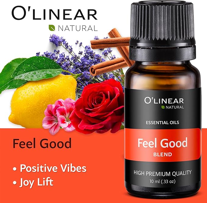 O'linear Essential Oils 6 Blends Set - Perfect for Humidifiers and Diffusers, Aromatherapy Diffuser Oils Scents, Essential Oil Kit for Home Use, Essential Oil Pack with Various Scents