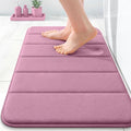 OLANLY Memory Foam Bath Mat 35x16, Super Soft Absorbent Bathroom Rugs, Quick Dry, Machine Washable Shower Floor Rugs, Bathmat Carpet, Bathroom Home Decor Accessories, Deep Plum