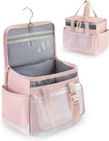 Marscamd Hanging Shower Caddy Organizer Bag for Travel with Hanging Hook, Quick Dry Mesh Bathroom Caddy Toiletry Bag with Handle for College, Dorm, Gym, Camping, Pink