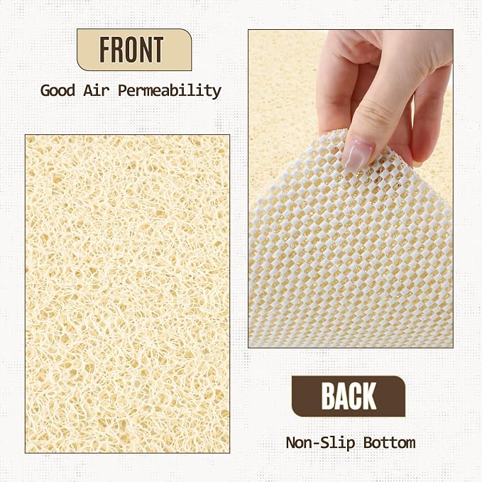 Joyhalo Shower Mat Bathtub Mat Non Slip, Bathmats Non Slip, Quick Drying Foot Scrubber Loofah Mats for Shower, Tub, Bathroom, Home, 32x24inch, Beige