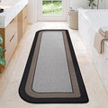 YDKGL Bathroom Runner Rug, Thin Bath Mat Non Slip Washable Large Bathroom Rugs, Rubber Backing Quick Dry for Floor, Tub and Shower, Grey Black 24x70