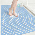 Anti Slip Shower Mat with Suction Cups,31.5x47.2 Inch Quick Drain TPE Non Slip Shower Mats for Inside Shower,Large Bath Mat for Shower Soft on Feet, Easy to Dry&Cut Machine Washable