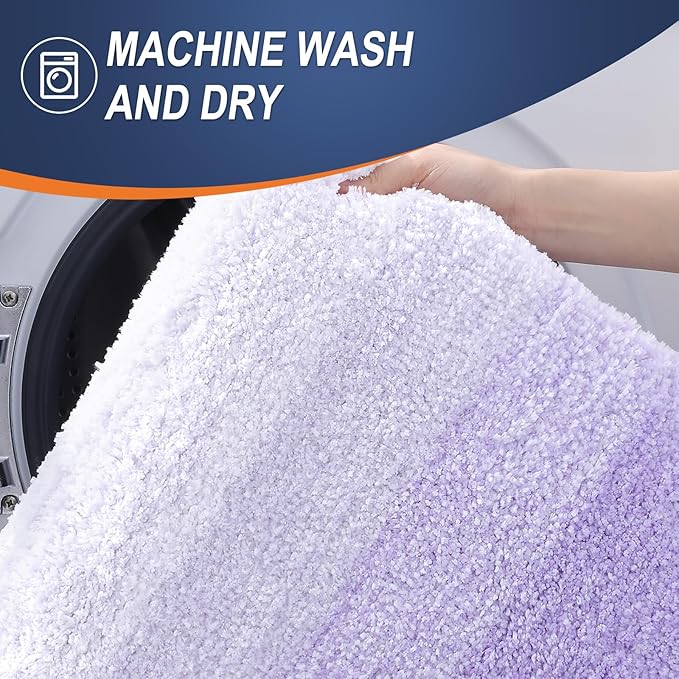 OLANLY Bathroom Rugs Mat 36x24, Extra Soft Absorbent Microfiber Bath Rug, Rubber Backing, Quick Dry, Machine Washable Bath Mats for Bathroom Floor, Tub and Shower, Home Decor Accessories, Light Purple