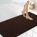 Smiry Luxury Chenille Bathroom Rugs 45x27, Extra Soft and Absorbent Shaggy Bath Mat, Machine Washable, Non-Slip Plush Carpet Runner for Tub, Shower, and Floor, Home Decor Accessories, Brown