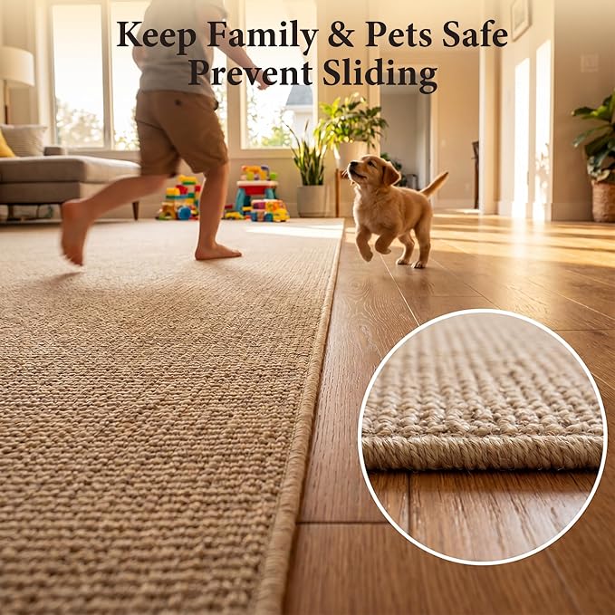 16 Pcs Rug Tape,Anti Slip Rug Pads Grippers for Hardwood Floors and Tiles,with Strong Adhesive Grid Backing-No Residue,Reusable Carpet Tape, Double-Sided Adhesive Rug Stickers