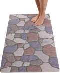 Anti Slip Shower Mat - Non Slip Shower Mats for Inside Shower - Large 47x24 Loofah Shower Floor Mat Non Slip - Bath Mat for Shower - Secure Mat Without Suction Cups (47x24 Stone Path)