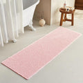 TYUU Light Peachy Pink Long Bathroom Rugs, Waffle Runner Rug Bathroom Non Slip Washable Quick Dry Cute Bath Mat Boho Farmhouse Bath Mat, 72"x24" Light Peachy Pink